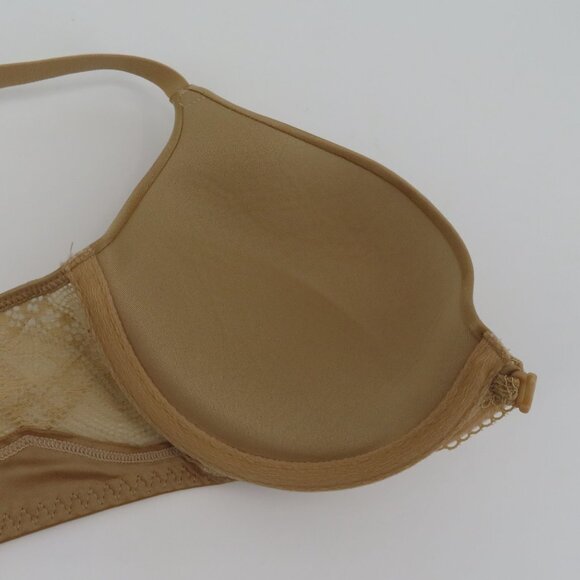 Maidenform 36B Custom Lift T Back Bra 09649 Solid Beige Underwire Front Closure - Picture 6 of 12